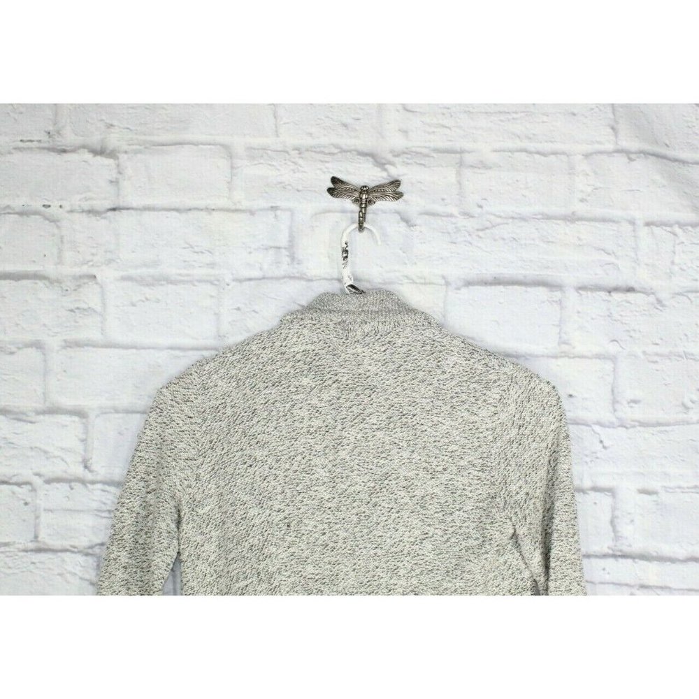 BNCI Blanc Noir White Gray Open Front Shawl Collar Cardigan Sweater XL - Picture 5 of 8